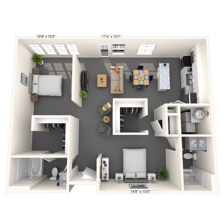 Floorplan image of unit 3105